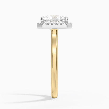 Platinum Mixed Metal Julia Halo Diamond Ring (1/5 ct. tw.) - Princess Cut Center Stone