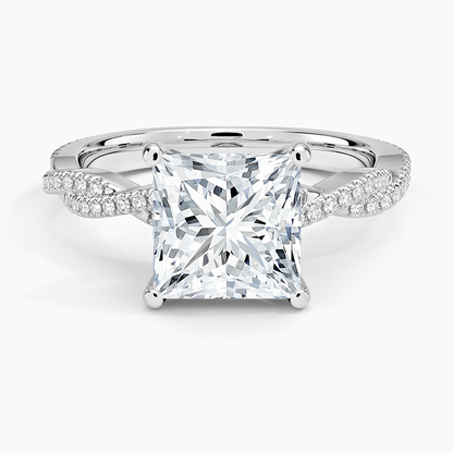 Petite Luxe Twisted Vine Diamond Ring (1/4 ct. tw.) - Princess Cut Center Stone