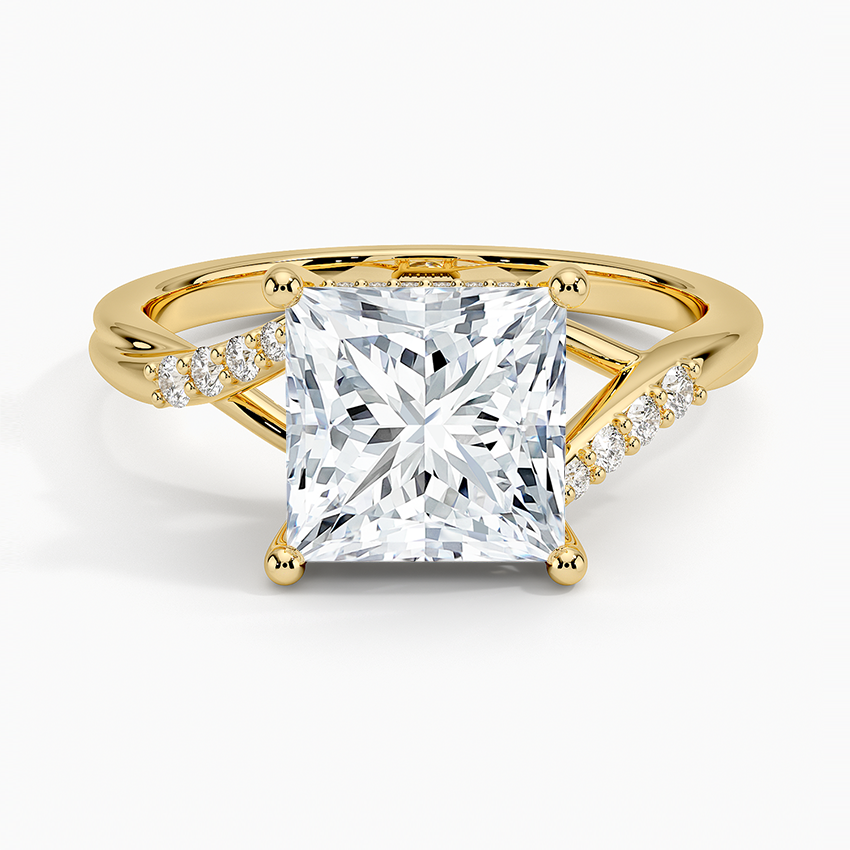 Chamise Hidden Halo Diamond Ring - Princess Cut Center Stone