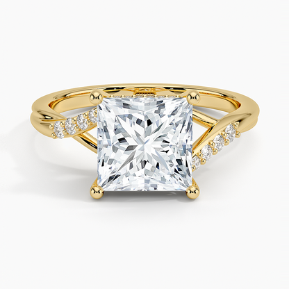 Chamise Hidden Halo Diamond Ring - Princess Cut Center Stone