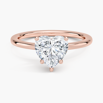 Perfect Fit 1.4mm Solitaire Ring - Heart Center Stone