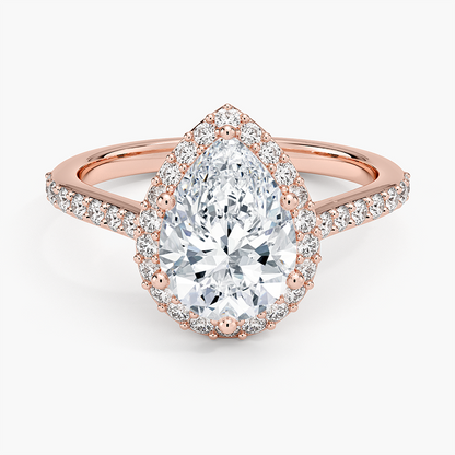 Halo Diamond Ring with Side Stones (1/3 ct. tw.) - Pear Center Stone