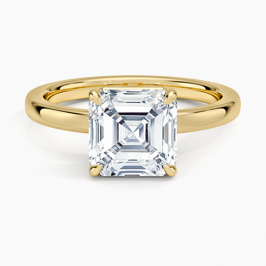 Dara Low-Profile Solitaire Ring - Asscher Cut Center Stone