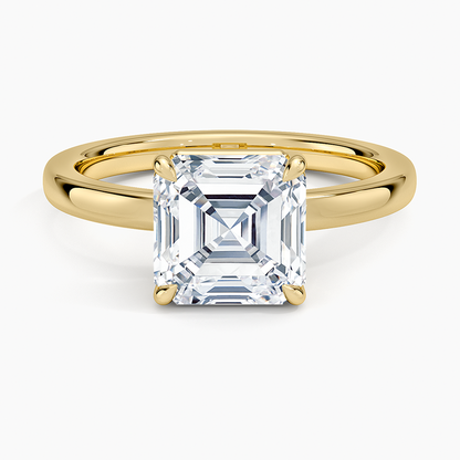 Dara Low-Profile Solitaire Ring - Asscher Cut Center Stone