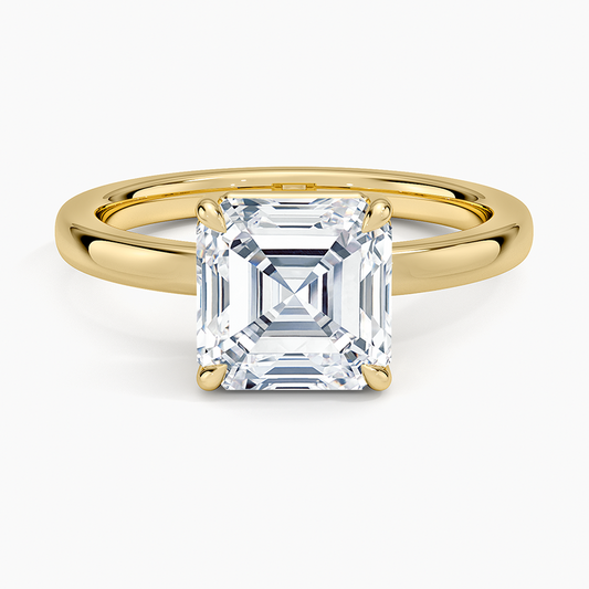 Dara Low-Profile Solitaire Ring - Asscher Cut Center Stone