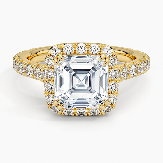 Sienna Halo Three-Quarter Coverage Diamond Ring (3/4 ct. tw.) - Asscher Cut Center Stone