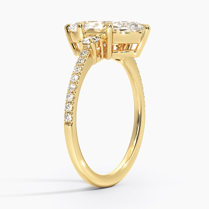 Lyra Three Stone Diamond Ring (1/4 ct. tw.) - Marquise Center Stone