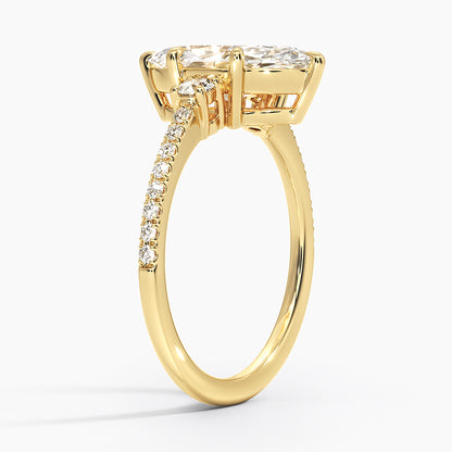 Lyra Three Stone Diamond Ring (1/4 ct. tw.) - Marquise Center Stone