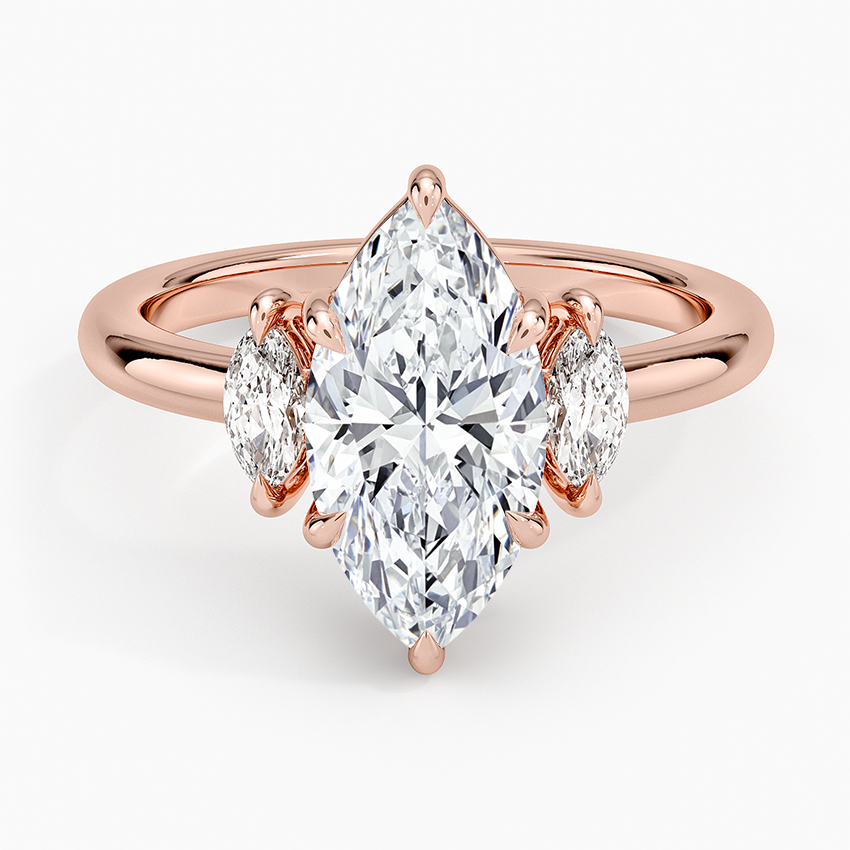 Sasha Three Stone Marquise Diamond Ring (1/3 ct. tw.) - Marquise Center Stone