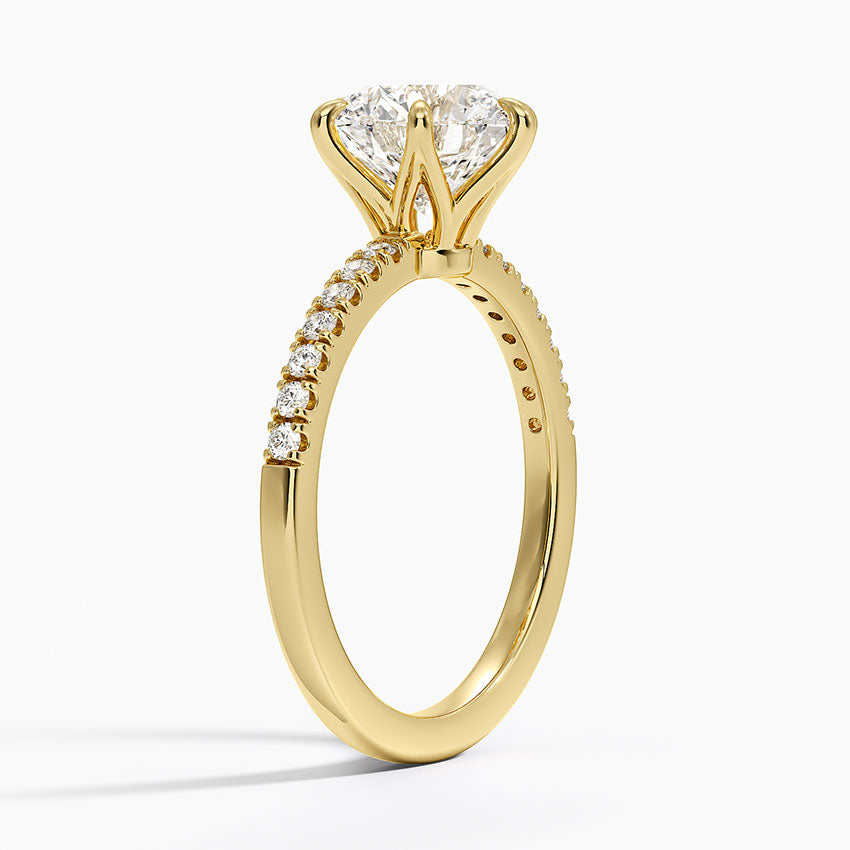 Bliss Six-Prong Diamond Ring (1/6 ct. tw.) - Round Center Stone