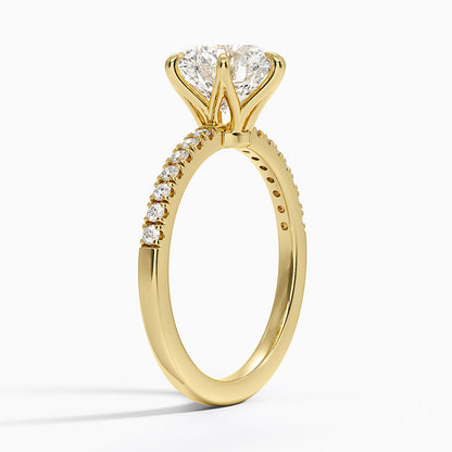 Bliss Six-Prong Diamond Ring (1/6 ct. tw.) - Round Center Stone