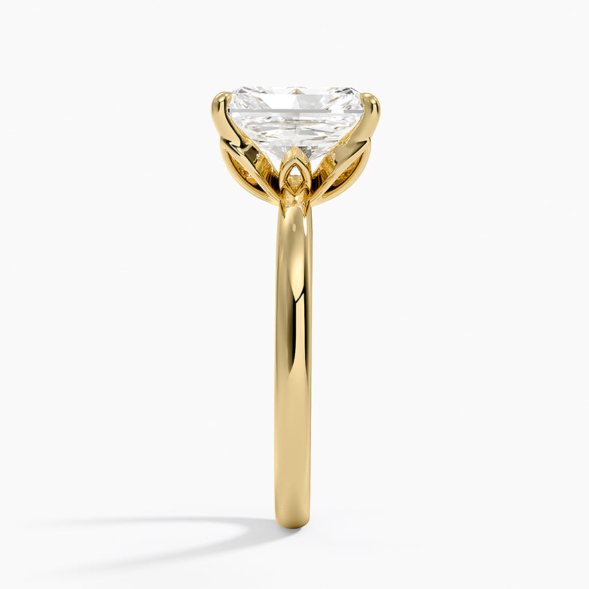 Petal 2mm Solitaire Ring - Radiant Cut Center Stone