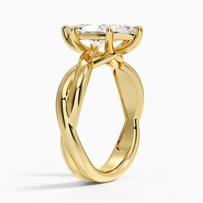Hazel Twist Solitaire Diamond Ring - Marquise Cut Center Stone