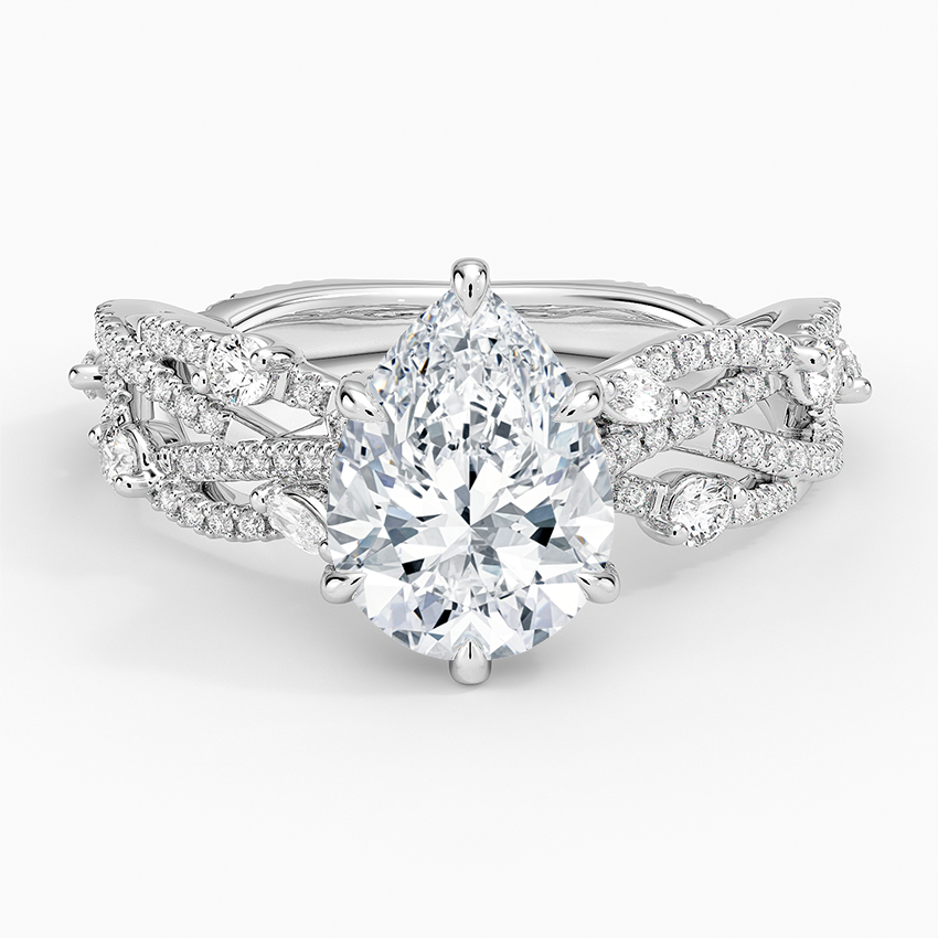 Grand Secret Garden Diamond Ring - Pear Center Stone
