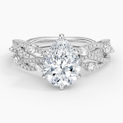 Grand Secret Garden Diamond Ring - Pear Center Stone