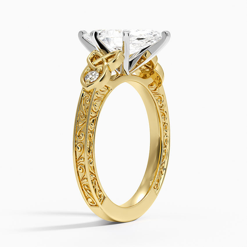 Aberdeen Celtic Diamond Ring - Marquise Cut Center Stone