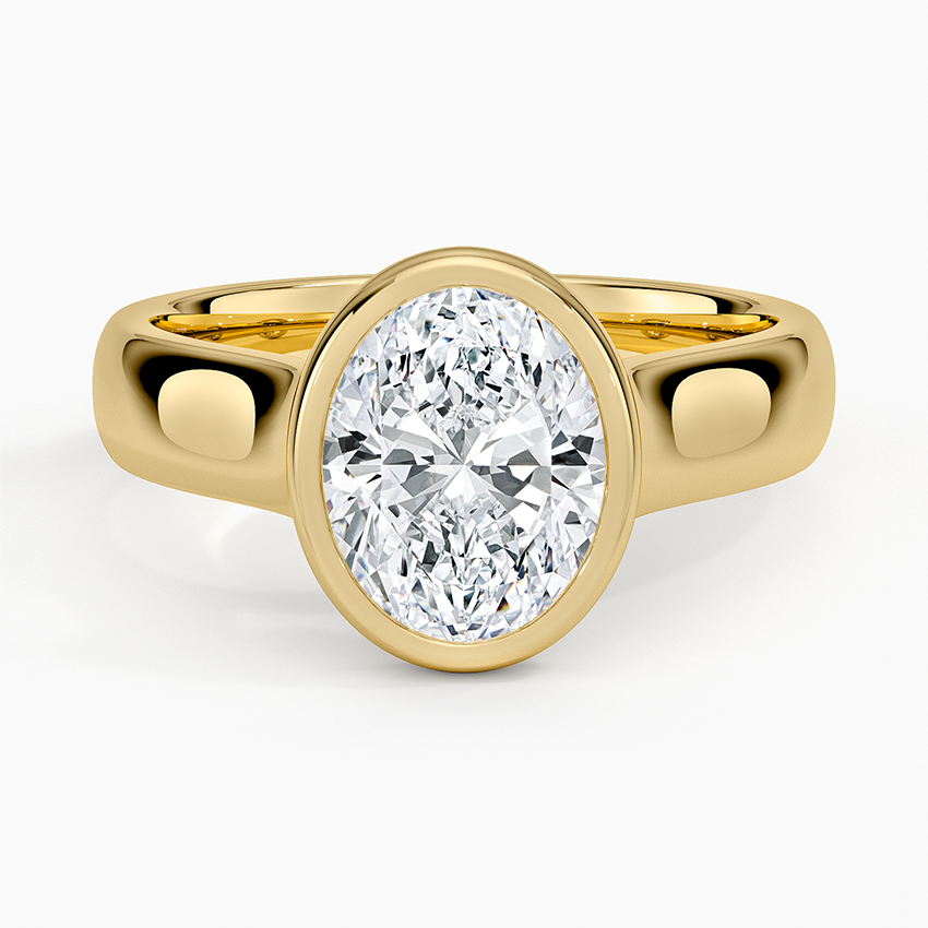 Luna 4mm Bezel Ring - Oval Center Stone