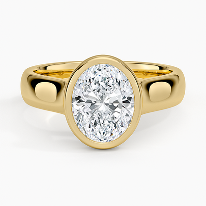 Luna 4mm Bezel Ring - Oval Center Stone