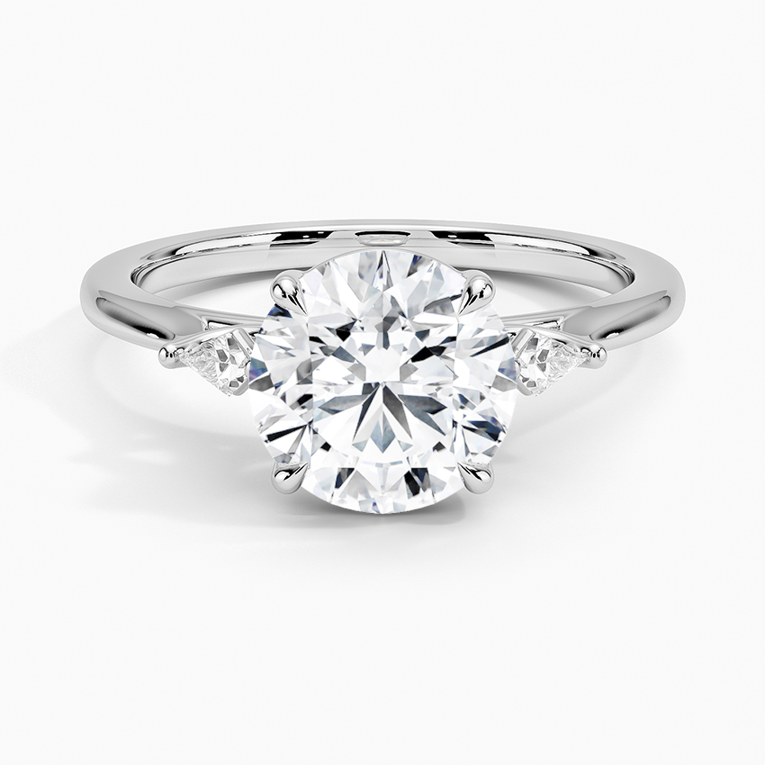 Petite Cometa Perfect Fit Three Stone Diamond Ring - Round Center Stone