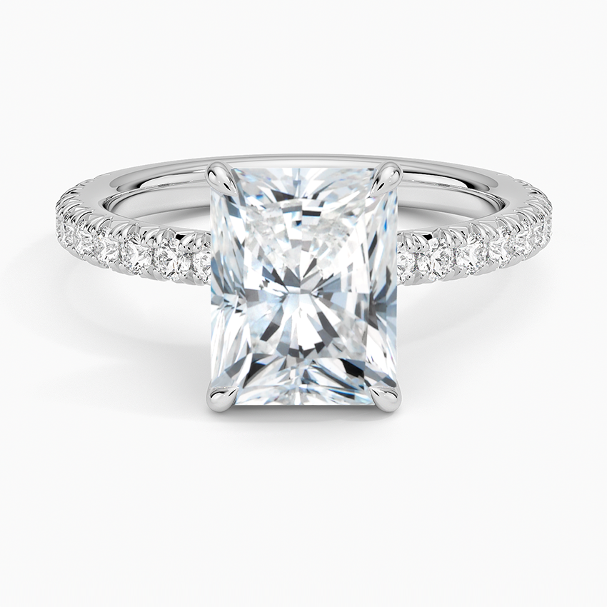 Amelie Three-Quarter Coverage Diamond Ring - Radiant Cut Center Stone