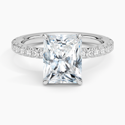 Amelie Three-Quarter Coverage Diamond Ring - Radiant Cut Center Stone