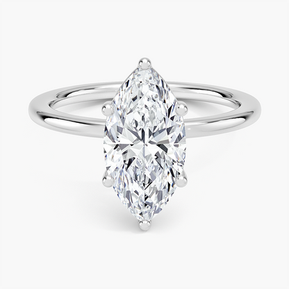 Perfect Fit 1.4mm Solitaire Ring - Marquise Center Stone