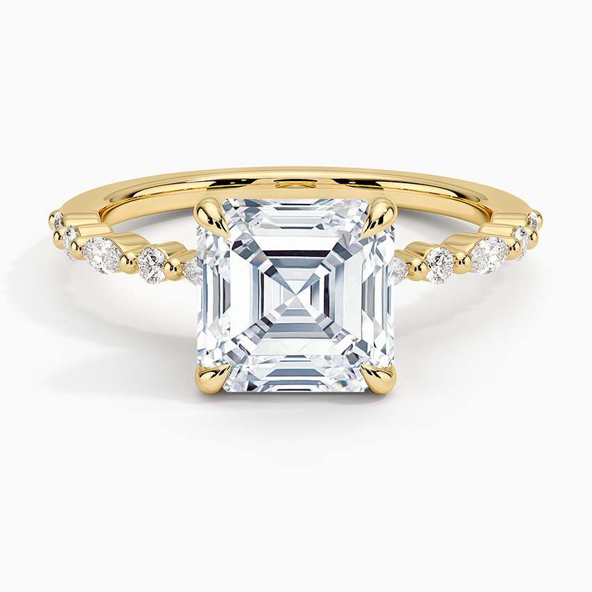 Delicate Versailles Diamond Ring - Asscher Cut Center Stone