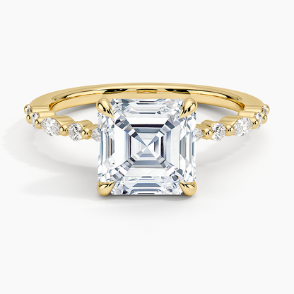 Delicate Versailles Diamond Ring - Asscher Cut Center Stone