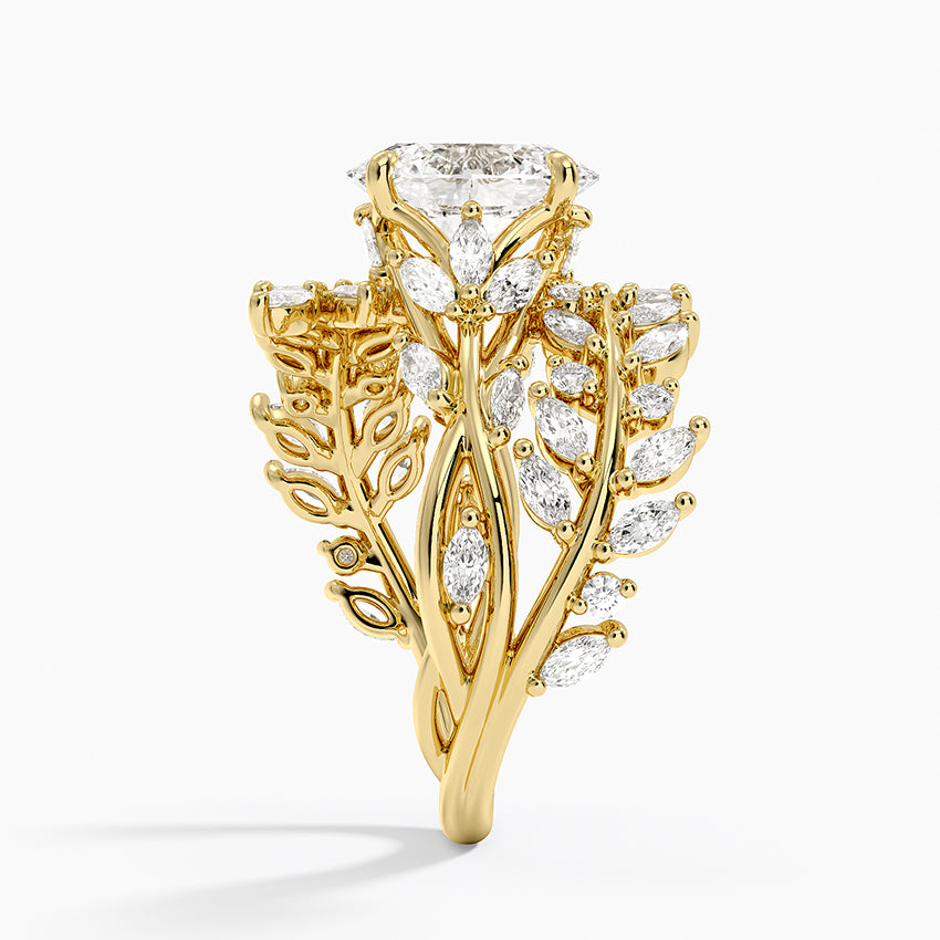 Secret Garden Wrap Diamond Ring - Oval Center Stone