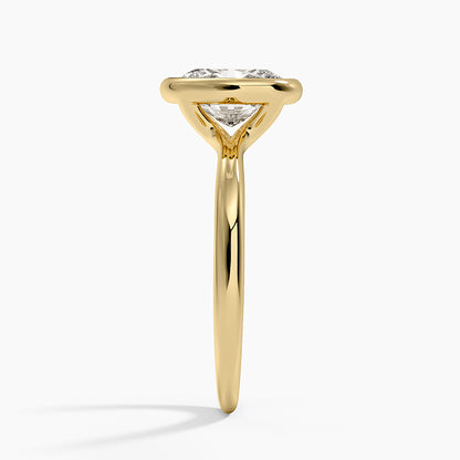Freesia Bezel Solitaire Ring - Oval Center Stone