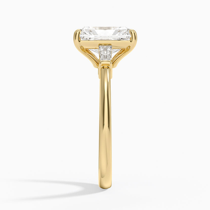 Symphony Tapered Baguette Three Stone Diamond Ring (1/5 ct. tw.) - Radiant Cut Center Stone