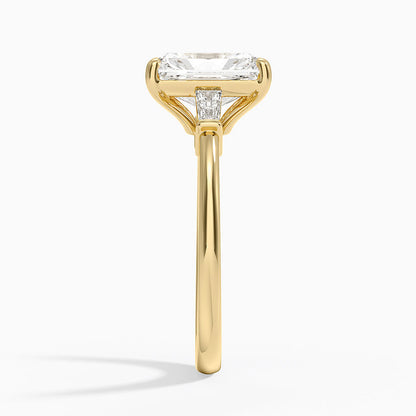 Symphony Tapered Baguette Three Stone Diamond Ring (1/5 ct. tw.) - Radiant Cut Center Stone