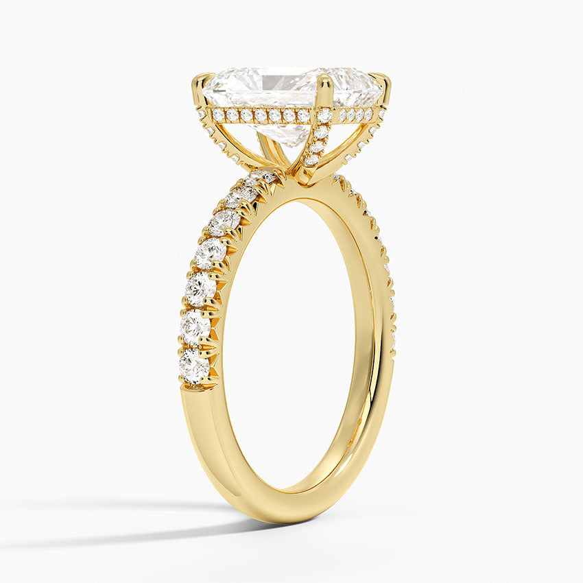 Olympia Half Coverage Diamond Ring (1/2 ct. tw.) - Radiant Cut Center Stone