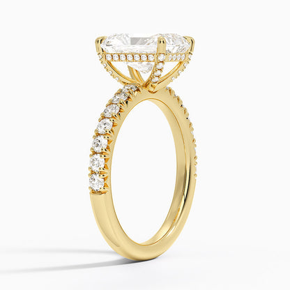 Olympia Half Coverage Diamond Ring (1/2 ct. tw.) - Radiant Cut Center Stone