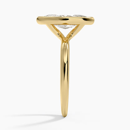 Freesia Bezel Solitaire Ring - Marquise Center Stone