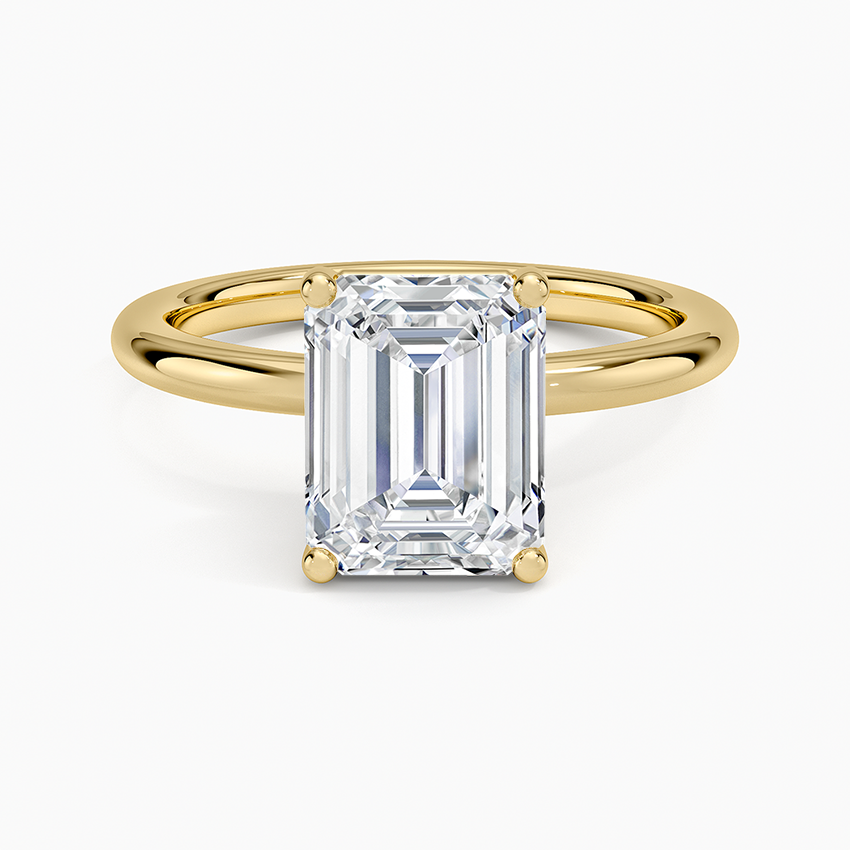 Sydney Perfect Fit 2mm Solitaire Ring - Emerald Cut Center Stone