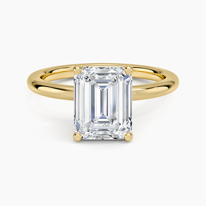 Sydney Perfect Fit 2mm Solitaire Ring - Emerald Cut Center Stone