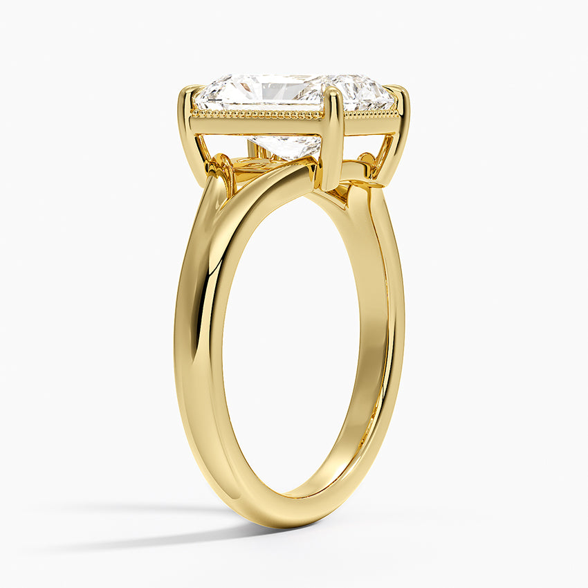 Cora Split Shank Solitaire Ring - Radiant Cut Center Stone