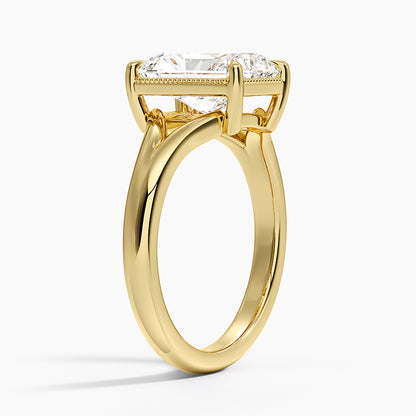 Cora Split Shank Solitaire Ring - Radiant Cut Center Stone