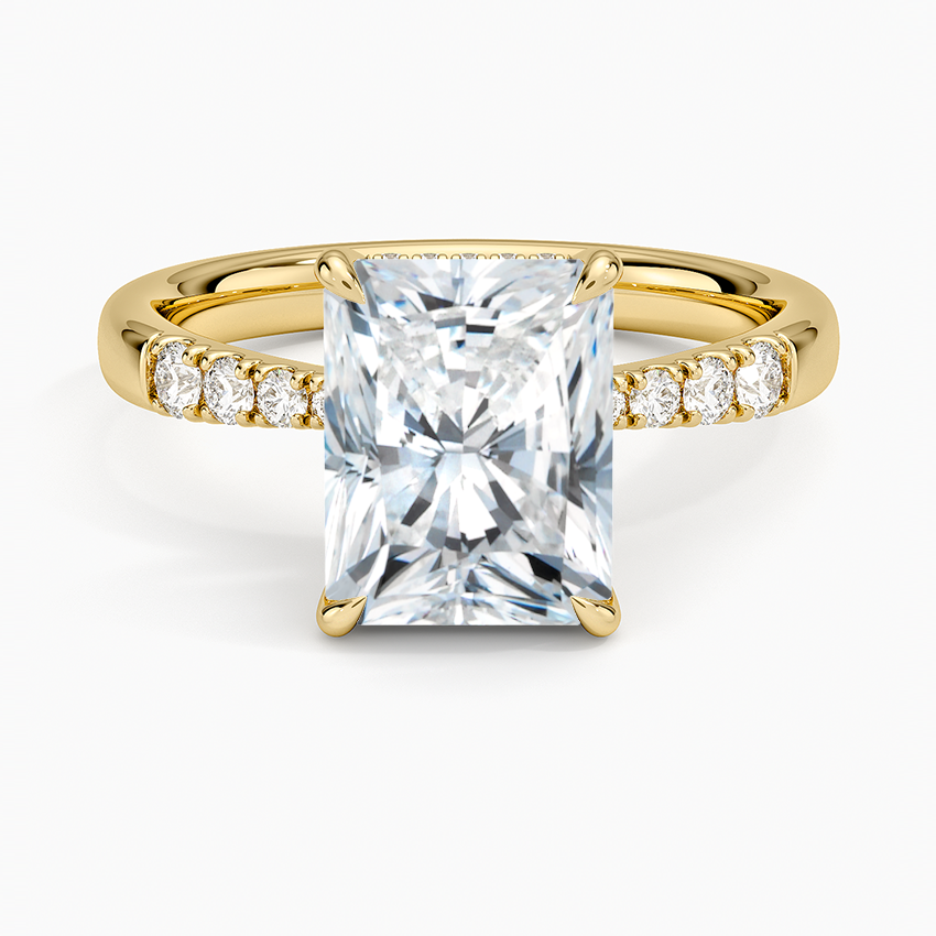 Bella Hidden Halo Diamond Ring (1/5 ct. tw.) - Radiant Cut Center Stone