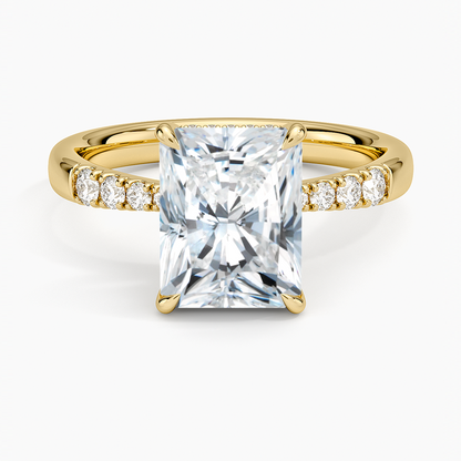 Bella Hidden Halo Diamond Ring (1/5 ct. tw.) - Radiant Cut Center Stone