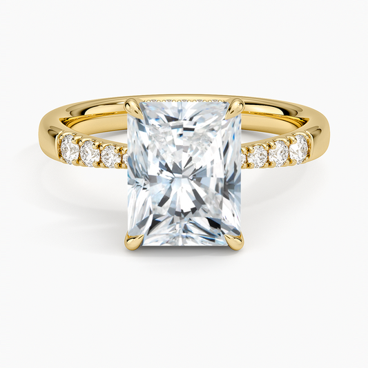 Bella Hidden Halo Diamond Ring (1/5 ct. tw.) - Radiant Cut Center Stone
