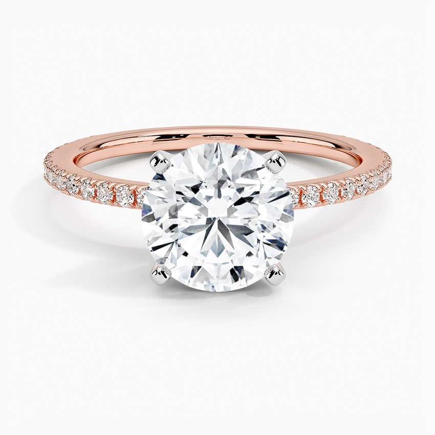Ballad Three-Quarter Coverage Diamond Ring (1/4 ct. tw.) - Round Center Stone