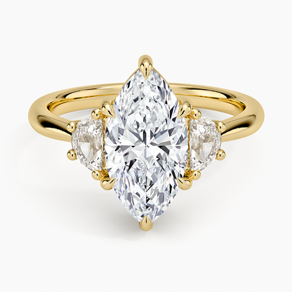 Half Moon Three Stone Diamond Ring (1/4 ct. tw.) - Marquise Center Stone