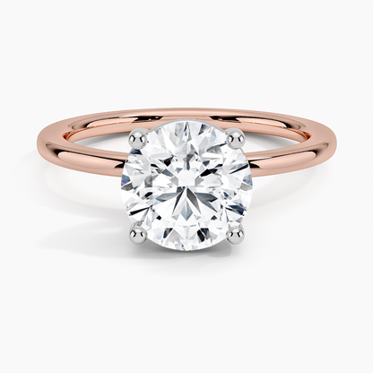 Platinum Mixed Metal Perfect Fit Solitaire Ring - Round Center Stone