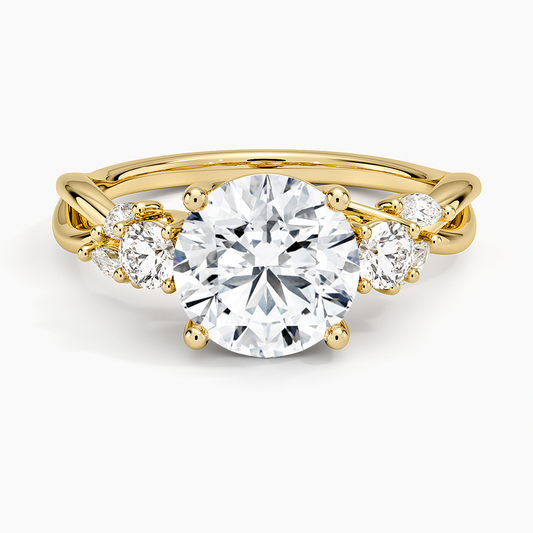 Willow Three Stone Diamond Ring (1/3 ct. tw.) - Round Center Stone