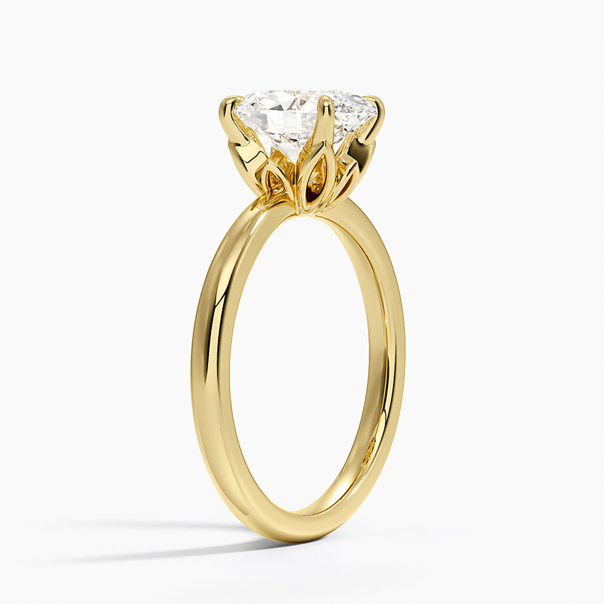 Petal 2mm Solitaire Ring - Oval Cut Center Stone