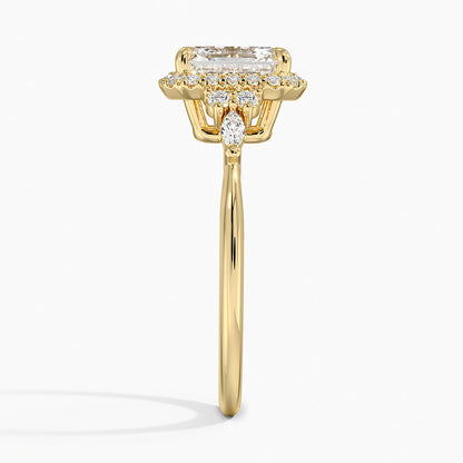 Nadia Halo Diamond Ring (1/4 ct. tw.) - Asscher Cut Center Stone