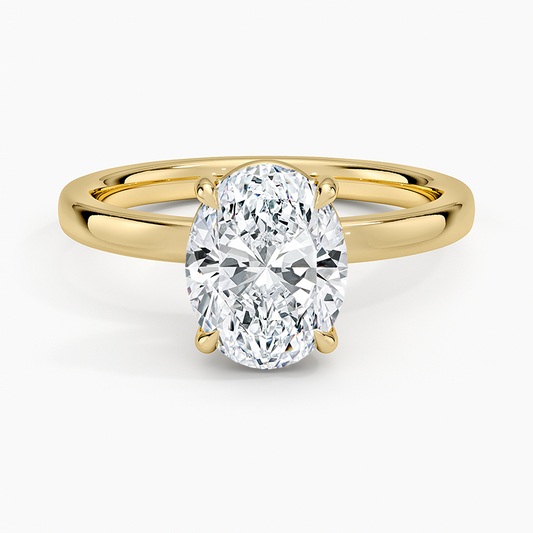 Fairmined Perfect Fit Solitaire 2mm Ring - Oval Center Stone