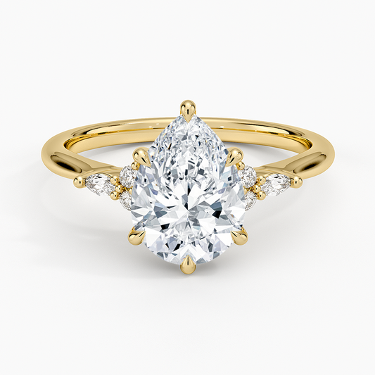 Nadia Perfect Fit Diamond Ring - Pear Center Stone